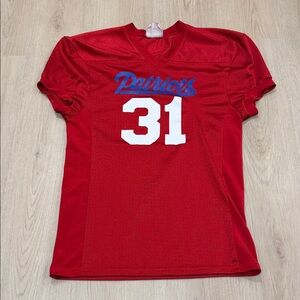 Vintage Teamwork Small Red Patriots #31 Football Jersey